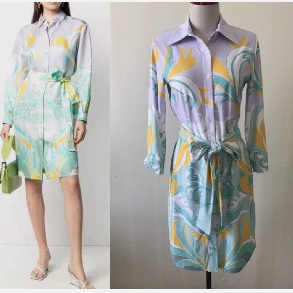 Emilio Pucci Multicolor Long Sleeve Dress